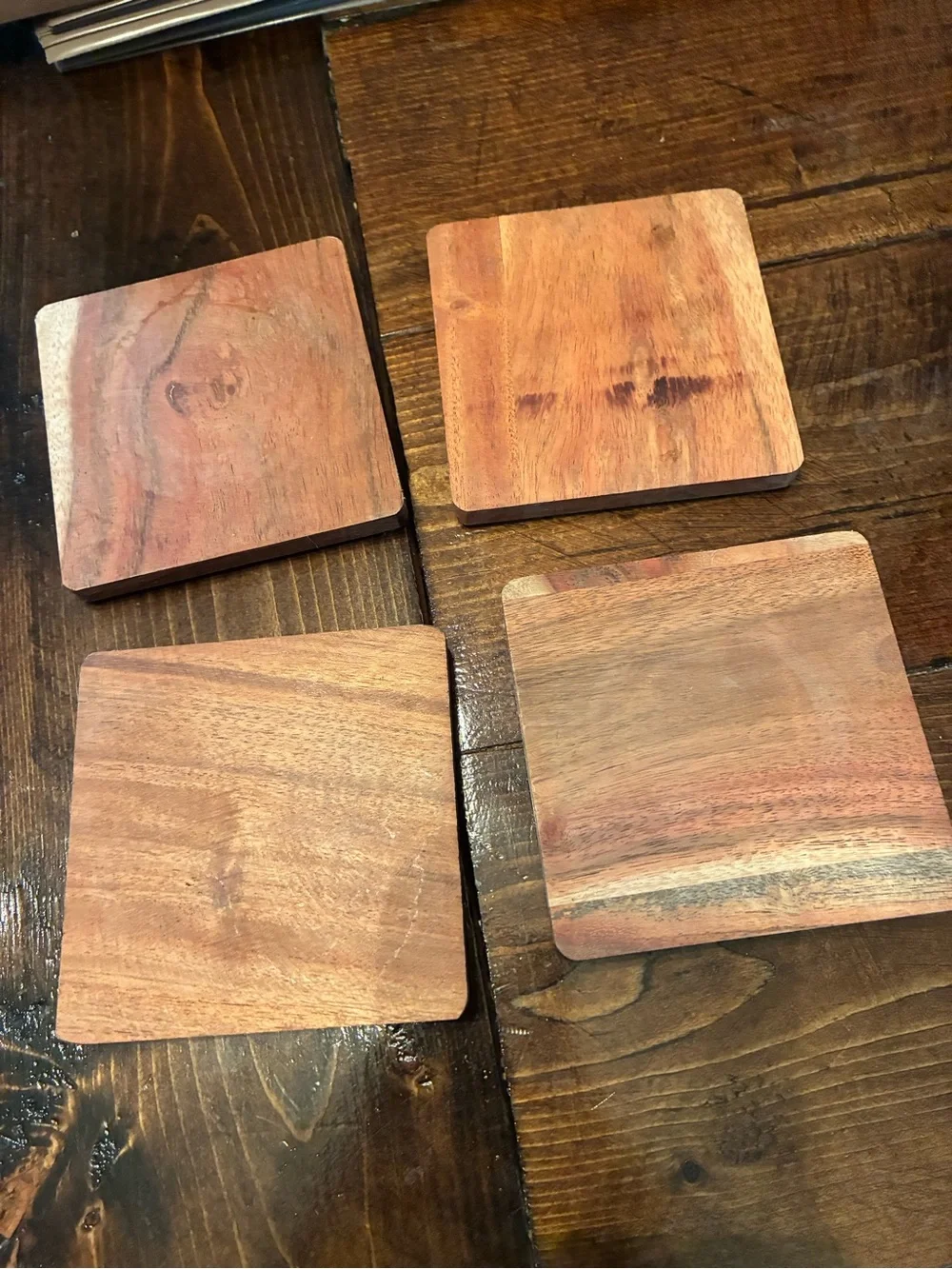 Set of 4 Wood Coasters